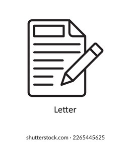 Letter Vector Outline icon Design illustration. Communication Symbol on White background EPS 10 File