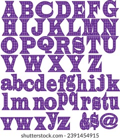 Letter Vector - Purple Diamonds Font	