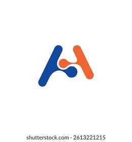 Letter A vector symbol designed in molecule form.