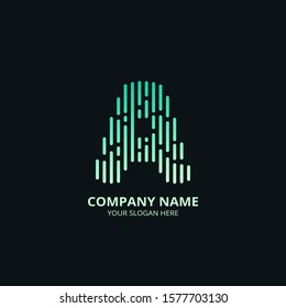 A letter vector template logo. Stripes Design Inspiration. Colorful logo for your company. Emblem. Creative Symbol. Logotype. Modern style