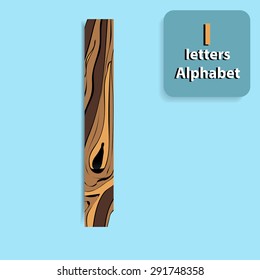 Letter I From vector Wooden Alphabet