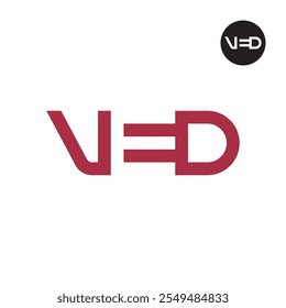 Espaço negativo do logotipo VED da letra