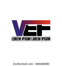 Letter VEF simple logo design vector