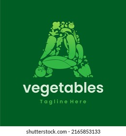 Letter A Vegetables Logo Vector