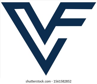 letter vf is connected to the outline of the vector logo