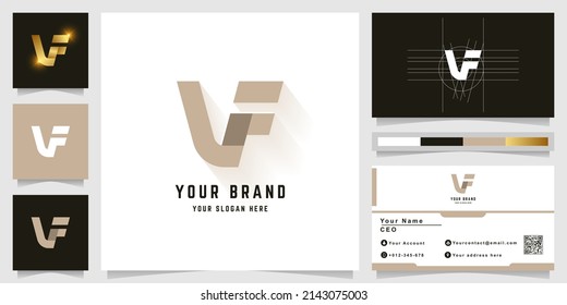 Letter VF or LF monogram logo with business card design