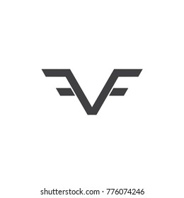 letter vf linked design logo vector