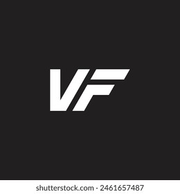 letra vf rayas líneas geométricas logo Vector 