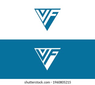 Letter VF triangle simple logo design vector