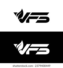 Letter VFS Logo Design. Black and White Logo. Usable for Business Logos. Flat Vector Logo Design Template