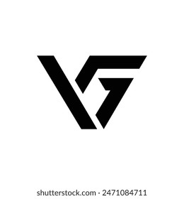 Letter Vg or Gv initial modern unique logo