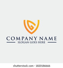 Letter VG Logo Design, Creative Minimal VG Monogram In Gradient Orange Color