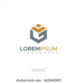 Letter VG Logo Icon Design Polygon Concept Design