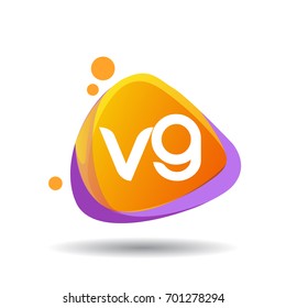 Letter VG logo in triangle splash and colorful background, letter combination logo design for creative industry, web, business and company.