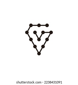Letter vG molecules, diamond geometric symbol simple logo vector