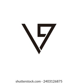 letter vg simple geometric line logo vector