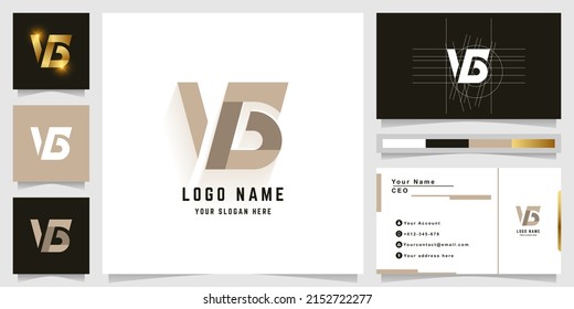 Letter VG or VS monogram logo with business card design