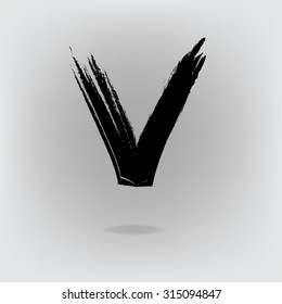 Letter V.Grunge style.Vector illustration.