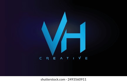 Letter VH logo design creative custom clean two alphabet logo
