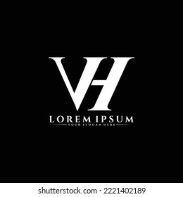 Letter VH luxury logo design vector