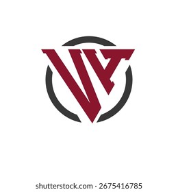 Letter VH Monogram Logo in Bold Triangle Design with Circular Background. Professional VH Letter Logo Perfect for Modern Business Branding and Stylish Emblem Concept