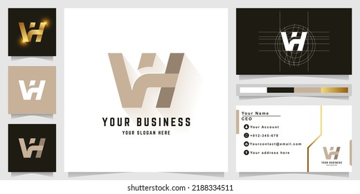 Letter VH or ViH monogram logo with business card design