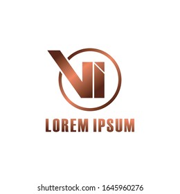 Letter VI simple logo icon design vector