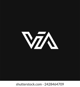 Letter via logo monogram with simple line concept