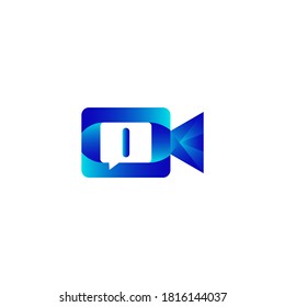 i letter Video chat icon.Video camera icon.i Video Chat logo designs concept vector, Video Talk logo symbol
