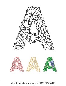 Letter vine. Vector illustration