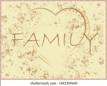 Letter with vintage background and heart illustration for love family concept vector decorative design