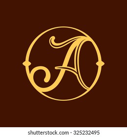 A letter in vintage circle. Vector repair design template elements for your application or corporate identity.