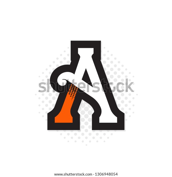 Letter Vintage Monogram Logo Pop Art Stock Vector Royalty Free