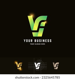 Letter Vj or Nj monogram logo with grid method design