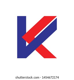 letter vk colorful geometric line logo vector