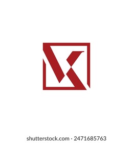 letter VK initial logo icon vector template
