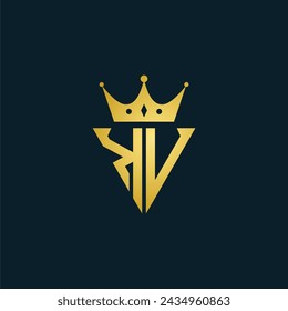 letter vk king logo design