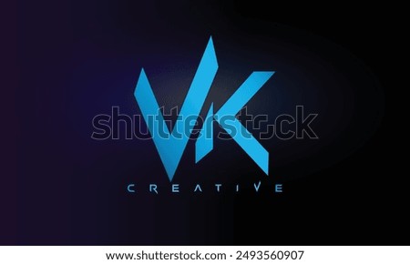 Letter VK logo design creative custom clean two alphabet logo

