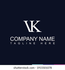 Elementos de la plantilla de diseño de iconos del logotipo de la carta VK