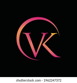 Letter VK Monogram Logo Design