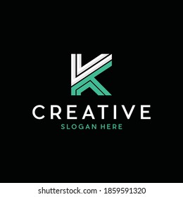 Letter VK Monogram Minimalist Modern Business Creative Logo