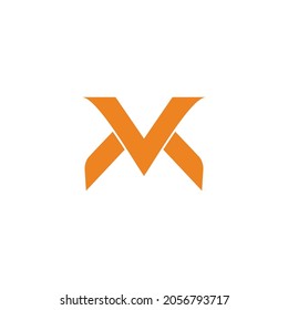 letter vk simple curve geometric clear design logo vector