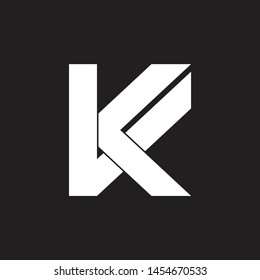 letter vk simple geometric logo vector