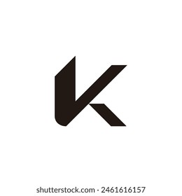 letter vk simple geometric logo vector 