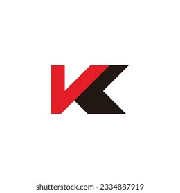letter vk simple shadow logo vector 