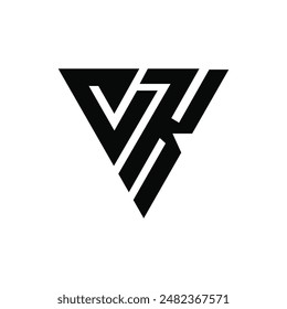 Letter Vk triangle shape modern branding logo