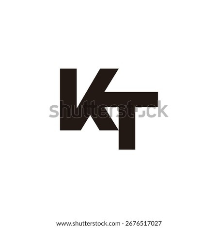 letter vkt simple linked geometric logo vector 