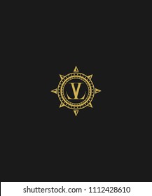 letter vl compass logo design vector illustration template