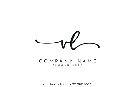 letter VL logo design handwriting signature style vector template