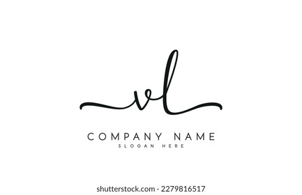 letter VL logo design handwriting signature style vector template